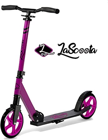 Lascoota Scooters for Kids 8 Years and up - Quick-Release Folding System - Dual Suspension System   Scooter Shoulder Strap 7.9" Big Wheels Great Scooters for Adults and Teens