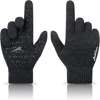 Achiou Winter Gloves for Men Women, Upgraded Touch Screen Texting Warm Gloves with Thermal Soft Knit Lining, Elastic Cuff