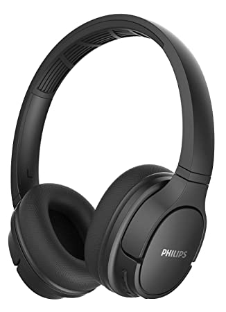 Philips Audios Actionfit Tash402Bk Bluetooth 5.0 Ipx4 Sweat Resistant On-Ear Sports Headphones with Cooling Ear Cups, 20 Hour Play Time, 40 Mm Drivers and Built-in Mic with Echo Cancellation (Black)