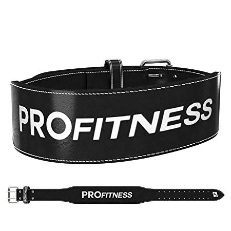 ProFitness Genuine Leather Weight Lifting Belt | Proper Weightlifting Form for Squats, Deadlfits, Powerlifting & CrossFit Training