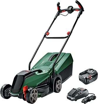 Bosch Home and Garden Tondeuse à gazon sans fil - CityMower 18V-32-300 (18 V, 1 batterie, largeur de coupe : 32 cm, tond jusqu’à 300 m², dans une boîte en carton) Vert