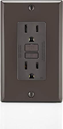 Leviton GFNT1 Self-Test SmartlockPro Slim GFCI Non-Tamper-Resistant Receptacle with LED Indicator, 15 Amp, Brown