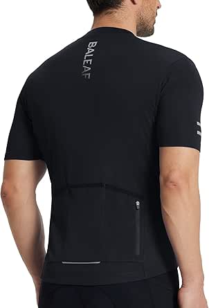 BALEAF Cycling Jersey Men, Short Sleeve Bike Biking Shirts Quick Dry MTB Bicycle Top w Pockets UPF50