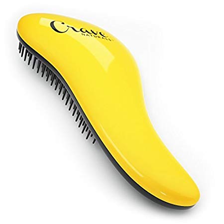 Detangling Brush - Glide Thru Detangler Hair Comb or Brush - No More Tangle - Adults & Kids - Yellow