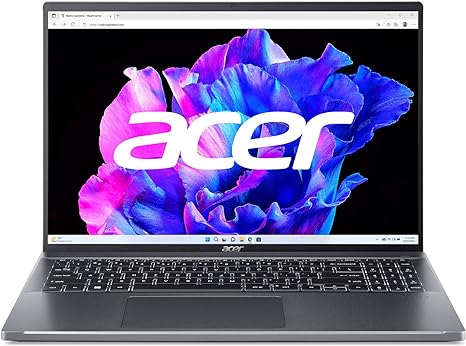 Acer Swift Go 16 Thin & Light Laptop | 16" 1920 x 1200 100% sRGB 400nit Display | Intel Core i5-1335U | Intel Iris Xe Graphics | 8GB LPDDR5 | 512GB Gen 4 SSD | Intel WiFi 6E AX211 | SFG16-71-52SD