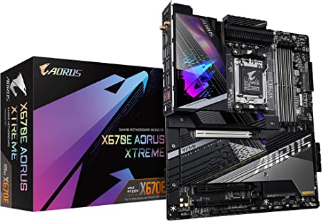 GIGABYTE X670E AORUS Xtreme (AM5/ LGA 1718/ AMD/ X670E/ EATX/ 5 Year Warranty/ DDR5/ Quad M.2/ PCIe 5.0/ USB 3.2 Gen2X2 Type-C/Intel WiFi 6E/ AQUANTIA 10GbE LAN/Q-Flash Plus/Motherboard)