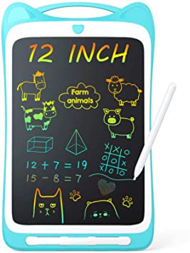 Jasonwell 12 Inch Colorful Toddler Drawing Doodle Board Kids Scribbler Board Erasable Writing Tablet LCD Drawing Pads Educational and Learning Toy for Boys Girls Age 3 4 5 6 7 8 Year Old (Blue)