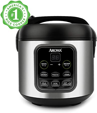 Aroma Housewares ARC-994SB 2O2O model, Rice, Grain, Saute Pan, Slow Cooker, Steamer, Stewpot, Oatmeal, Risotto, Soup Maker, 8-cup cooked/4-cup uncooked/2QT, Stainless Steel