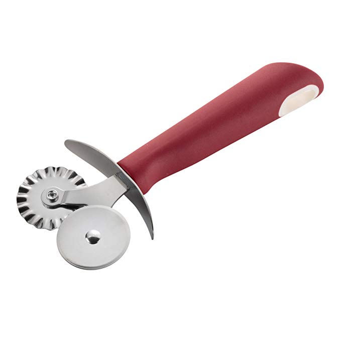 Cake Boss Stainless Steel Tools and Gadgets Pastry Wheel, Small, Red