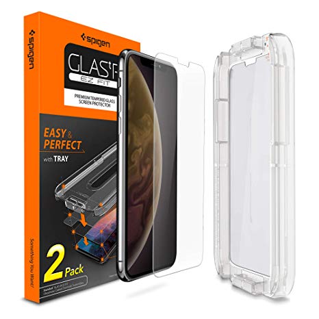 Spigen Tempered Glass Screen Protector [with Installation Kit] Designed for iPhone XR (2 Pack) - Sensor Protection