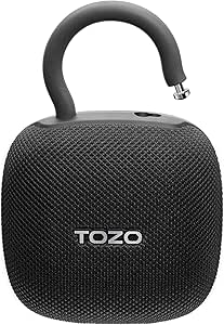 TOZO PE1 Portable Bluetooth Speakers with Adjustable Carabiner, Mini Bluetooth Wireless Shower Speaker with IPX8 Waterproof, 32H Playtime Punchy Bass Audio Speaker for Home, Outdoor and Travel, Black