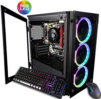 CUK Stratos Micro Gaming Desktop (AMD Ryzen 3 3200G   Radeon Vega 8 Graphics, 16GB 3000MHz DDR4 RAM, 128GB SSD, 500W PSU, No OS) Gamer PC Computer