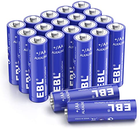 EBL AA Batteries, 1.5V Double A Alkaline Battery with 10-Year Shelf Life (20-Pack)