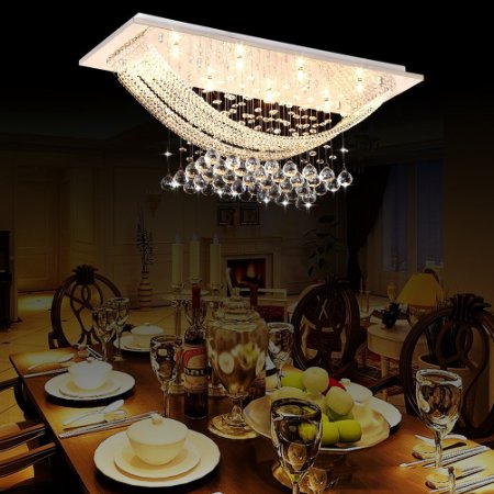 Luxuriant Crystal Flush Mount Light with 8 Lights Ceiling Light Fixture Modern/Contemporary Chandeliers of Ella Fashion