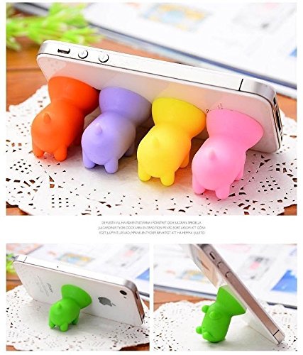 Efanr® 5Pcs Universal Super Cute Mini Pig Shaped Silicone Rubber Cuction Cup Smart Phone Cellphone Stand Holder Mount for Apple iPhone 6 6 plus 5C 5S 4S iPad 2 3 4 Air Mini Retina Tablet Samsung Galaxy Note 2 3 S5 S4 S3 HTC one M8 M7 LG (Color Randomly)