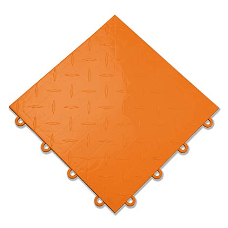 IncStores Nitro Garage Tiles 12"x12" Interlocking Garage Flooring (52-12"x12" Tiles, Harley Orange Diamond)