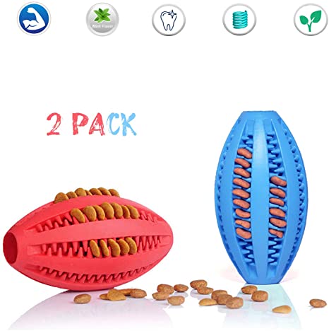 Potaroma Dental Durable Dog Chew Toys for Aggressive Chewer, Tough Dog Chew & Toothbrush Toy, Strong Teeth Cleaning Dog Puzzle Toys, Bite-Resistant Food Grade Non-Toxic Puppy Teething Toys - 2 Pack