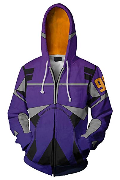 Skycos Alita Battle Jacket Hoodie 3D Printed Zip Up Hooded Pullover Sweatshirt Halloween Cosplay Costume