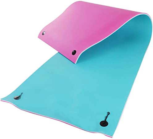 HOMCOM 16.5’ x 5’ Foam Floating Water Pad Swim Mat - Blue/White/Red