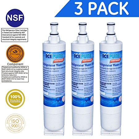 Icepure RWF0500A 3PACK Compatible with Whirlpool 4396508, 4396510,Filter 5,EDR5RXD1,NL240V,WFL400 Refrigerator water filter