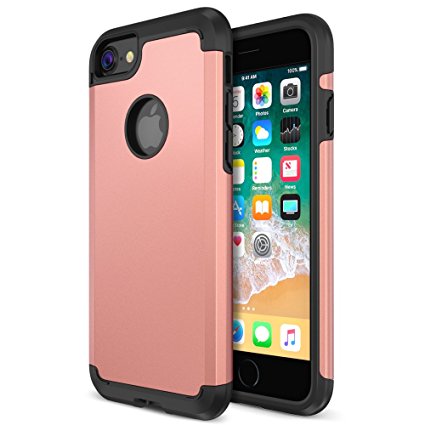 iPhone 8 Case, Trianium Protanium Apple iPhone 8 Case (2017) with Heavy Duty Protection / Shock Absorption / Dual Layer TPU   Rigid Back Armor / Scratch Resistant / Reinforced Corner Frame -Rose Gold