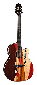 Luna VISTAMUSTANG A/E Tropical Wood Guitar, Rosewood Back