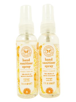 The Honest Company Hand Sanitizer Spray, Orange, 2 Oz, Pack of 2