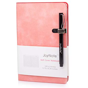 A5 Classic Notebook Journal Leather College Ruled Paper Writing Notebooks, Premium Thick Paper With Pen Holder, softcover notebook, 192 Pages