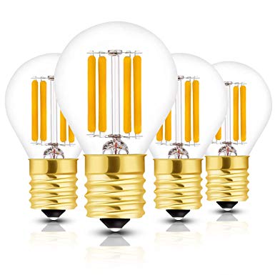 Hizashi Super Mini Globe S11 LED Light Bulb, Dimmable, 4W E17 Intermediate Base LED Filament Replacement Bulb, 40 Watt Equivalent, Warm White 2700K for Cabinet, Closet, Desk Lamp - 4 Pack