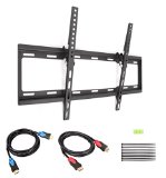 Cable Matters Tilt TV Wall Mount for 37-70 inch LCDLED with Twin-Pack 6 Feet High Speed HDMI Cable