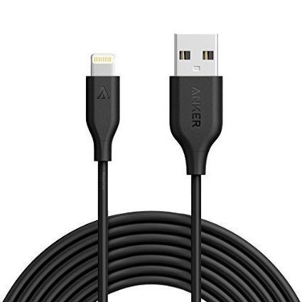 Anker PowerLine Lightning (10ft) Apple MFi Certified Lightning Cable / Charger Cord, for iPhone 6s/6s Plus/6/6 Plus/5s/5, iPad mini/4/3/2, iPad Pro Air 2(Black)