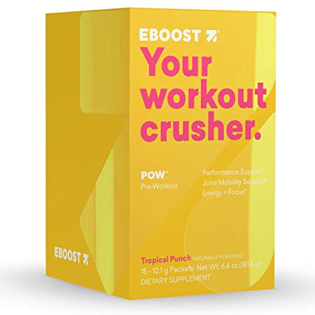 Eboost Natural Pow Pre-Workout Powder Box 6.4 oz (15 Count) (Tropical Punch)