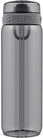 Ello Cooper BPA-Free Tritan Water Bottle with Anti-Microbial Straw, 28 oz , Grey