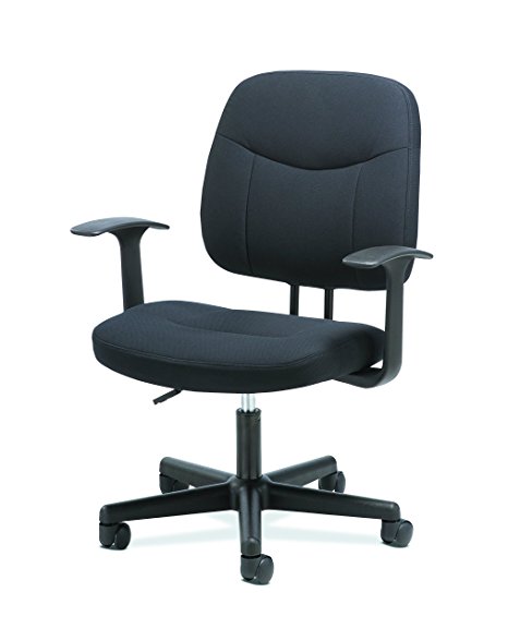 HON Sadie Task Chair-Fixed Arm Computer Chair for Office Desk, Black (HVST402)