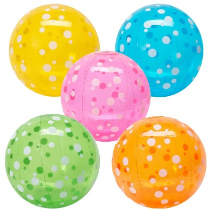 Fun Express Inflatable Polka-Dot Beach Balls 1 Dozen