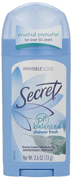 Secret Original Shower Fresh Scent Women's Invisible Solid pH Balanced Antiperspirant & Deodorant 2.6 Oz