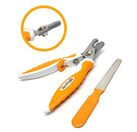 Best Professional Dog Nail Clippers With FREE Nail File. Suitable for Small, Medium and Large Dogs. BONUS E-Book How-To-Guide With Every Order! Pet Claw Trimmer With Unique Raised Tip, Super Sharp Blades and Comfortable Rubber Slip Free Handles