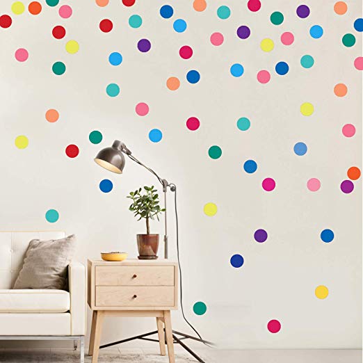 PARLAIM Wall Stickers for Bedroom Living Room, Polka Dot Wall Decals for Kids Boys and Girls, Multicolor 2inch 60Circles
