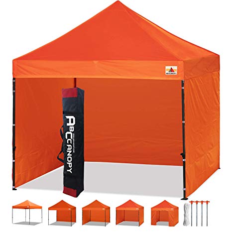 ABCCANOPY Patio 3x3 Gazebo Fully Waterproof Heavy Duty Pop Up Gazebo With Walls  HandBag (orange)