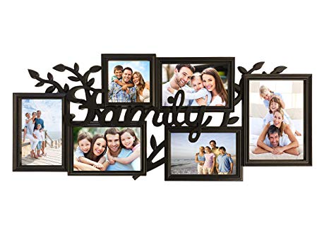 BestBuy Frames Family Photos Collage Picture Frames Wall Hanging Collage Picture Frame with Various Shaped 6 Openings Six 4x6 Photo Frame for Reunions, Birthday & Family Picture