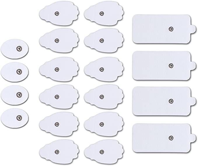 Electrodes for TENS Unit and Electrode Pads for TENS EMS, Self-Adhesive and Reusable for Electrodes Massage FDA Cleared 10 Pairs Small Medium and Large Snap on Pad