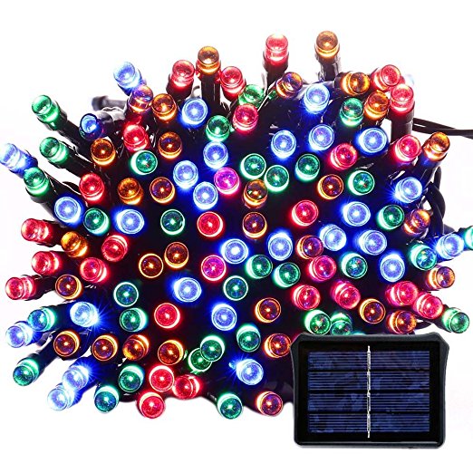 Qedertek Solar & Battery Powered Christmas Lights, 72ft 200 LED Dual Power Supply Seasonal Decorative Fairy String Lights for Home, Garden, Patio, Holiday, Wedding and Party Decorations (Multi-Color)