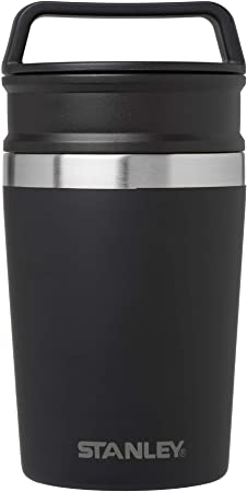 Stanley Adventure Shortstack Vacuum Travel Mug, 8oz Thermal Coffee Mug, Insulated Stainless Steel Cup with Drink-Thru Lid and Leak-Proof Cover with Handle, Coffee Tumbler for Work, Hiking, and Camping