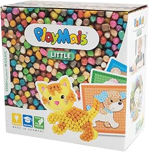 PlayMais MOSAIC Little Friends creative craft kit for girls & boys from 3 years | 2300 6 mosaic templates with animal children | stimulates creativity & motor skills | natural toy