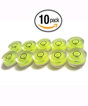 Ten Pack 18mm x 9mm Circular Bubble Spirit Level for Tripod, Phonograph, Turntable Etc. (10 pack)