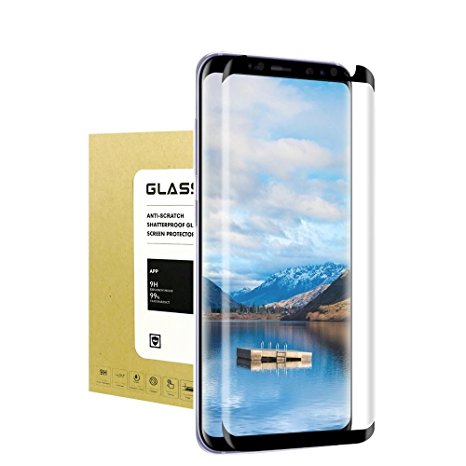 For Samsung Galaxy S8 Plus Tempered Glass Screen Protector, Taball [Anti-Scratch] [9H Hardness] [Bubble Free] HD Clear Premium Screen Protector For Samsung Galaxy S8 Plus Black