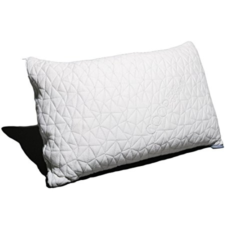 Coop Home Goods - PREMIUM Adjustable Loft - Shredded Hypoallergenic Certipur Memory Foam Pillow with washable removable cooling bamboo derived rayon cover - Standard