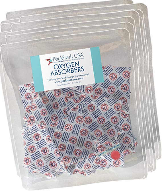 300cc Oxygen Absorbers for Long Term Food Storage - 1000 with PackFreshUSA LTFS Guide