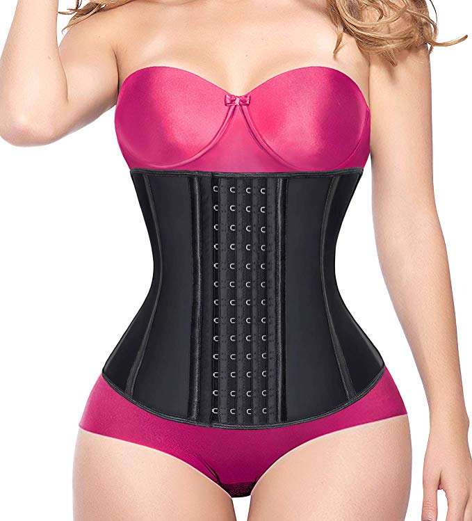 YIANNA Waist Trainer Corset for Weight Loss Latex Colombiana Waist Cincher Slimming Hourglass Body Shaper