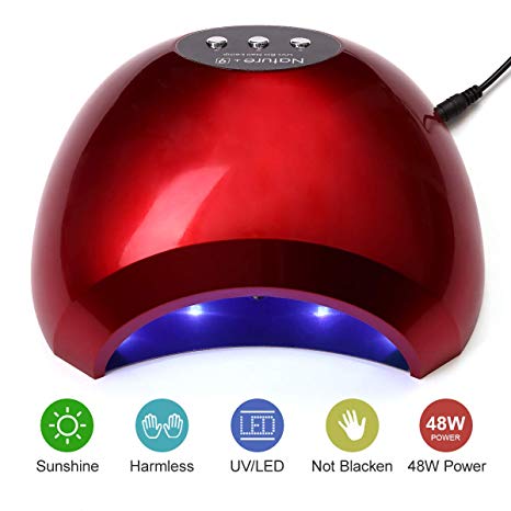 NATPLUS Red Nail Dryer 48W UV LED Nail Curing Lamp Light for Soak Off Nail Gel Lamp Manicure Pedicure Dryer with Sensor High Speed